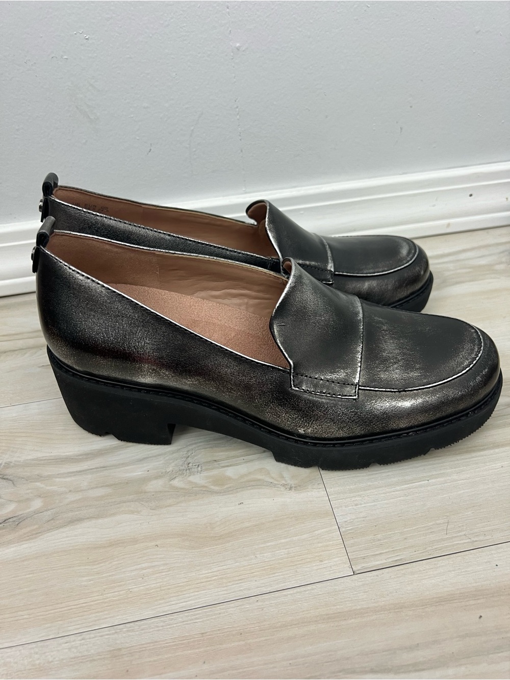 Naturalizer Metallic Leather Chunky Loafers